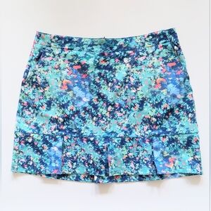 Lady Hagen Size 14 Pleated Hem Golf Tennis Skort Blue Floral